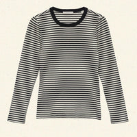 ANNIE TEE -- BLACK VENETIA STRIPE