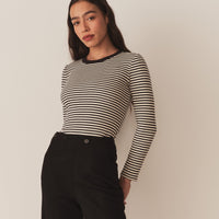 ANNIE TEE -- BLACK VENETIA STRIPE