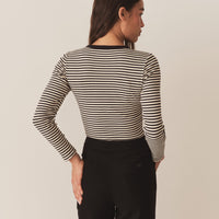 ANNIE TEE -- BLACK VENETIA STRIPE