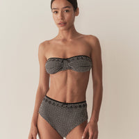 ALEX HIGH WAIST BIKINI BOTTOM -- LA MADDALENA GINGHAM