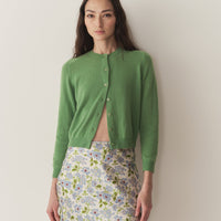 CLAUDINE CARDIGAN -- LIGHT KELLY GREEN