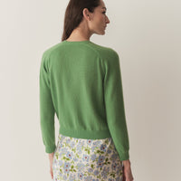 CLAUDINE CARDIGAN -- LIGHT KELLY GREEN