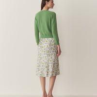 ELOWENA SKIRT -- IVORY STRAWBERRY MOON FLORAL