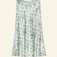 ELOWENA SKIRT -- IVORY STRAWBERRY MOON FLORAL