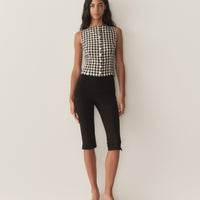 HAYDEN TOP -- BLACK MARILYN GINGHAM