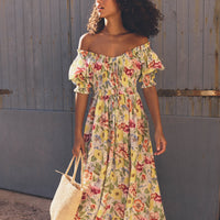 ISCHIA DRESS -- BLANC ANEMONE BLOOM