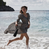 ISCHIA DRESS -- NOIR GRETA GINGHAM