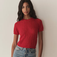 MONICA SWEATER -- CHERRY RED