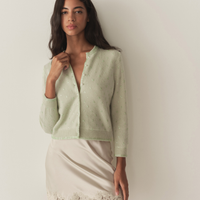 PAILLETTE CARDIGAN -- MINT TEA