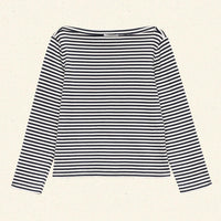 PAULETTE TEE -- NAVY NANTUCKET STRIPE