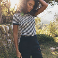 VIVI TEE -- NAVY NANTUCKET STRIPE