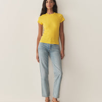 VIVI CASHMERE TEE -- CITRUS