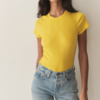 VIVI CASHMERE TEE -- CITRUS