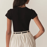 VIVI TEE -- BLACK QUELLE JOLIE POINTELLE